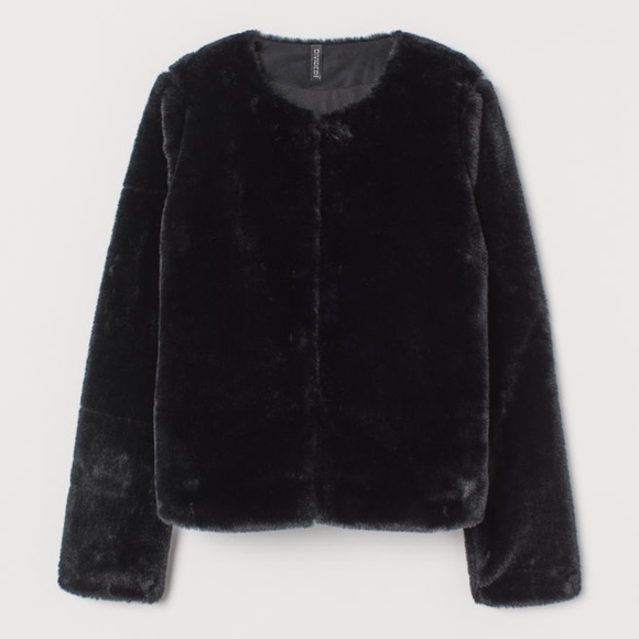 H&M Jackets & Blazers - NWT H&M Black Faux Fur Jacket